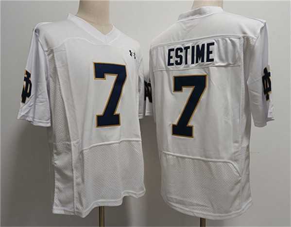 Mens USC Trojans #7 Audric Estime White With Name Stitched Jersey